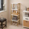 4-Tier Bamboo Bath Shelf, 34x33x110cm, White