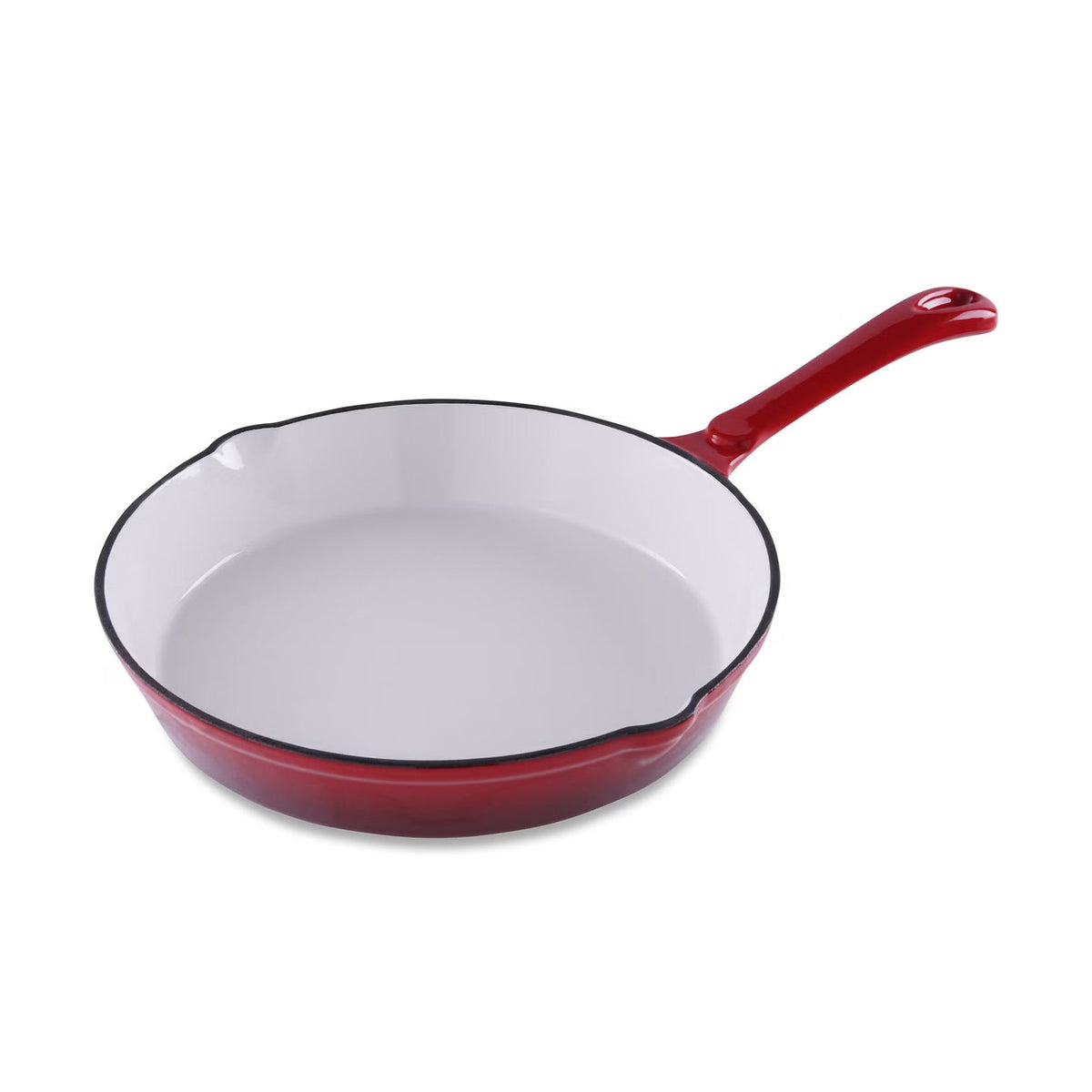 Enameled Cast Iron Fry Pan, 40x25x5.5cm, Ombre Red
