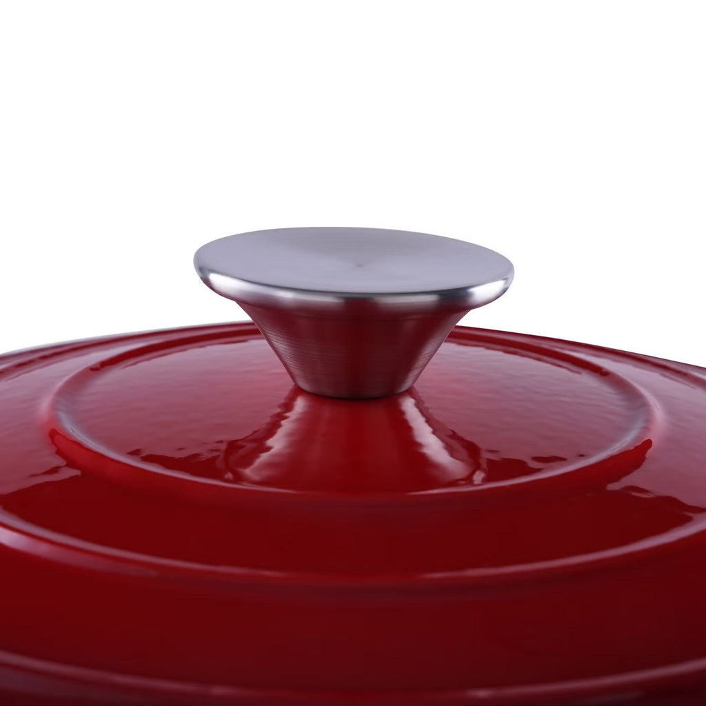 Enameled Cast Iron Cooking Pot 2L, Ombre Red