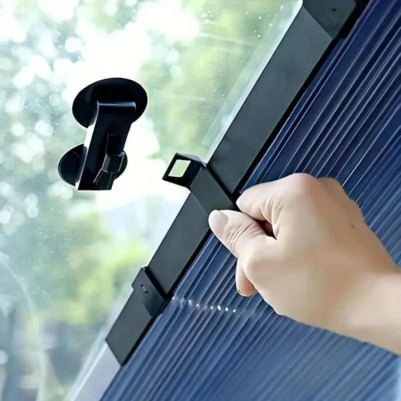 Retractable Car Windshield Sunshade Curtain Set for Front and Rear Windshields