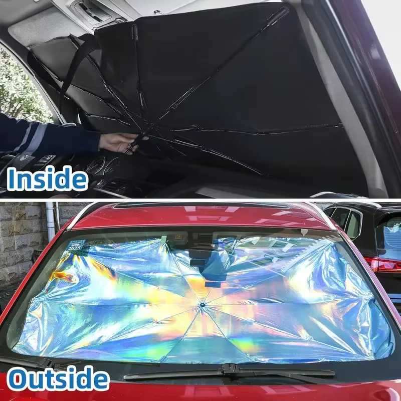 Windshield Sun Shade, Umbrella Foldable UV Blocking Car Sunshade