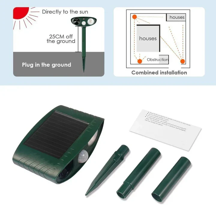 Solar Powered Ultrasonic Chipmunk Repeller