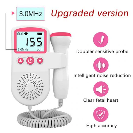 Fetal Doppler Heart Rate Monitor with Sound Detector
