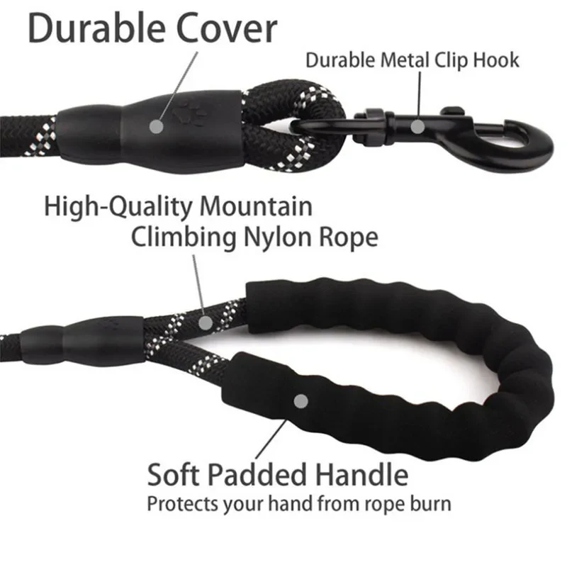 Reflective Dog Leash with Padded Handle