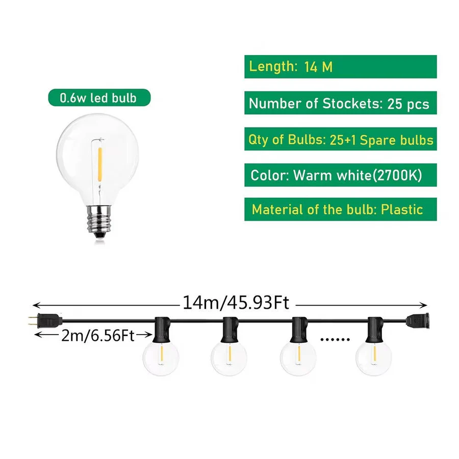 LED Outdoor String Lights