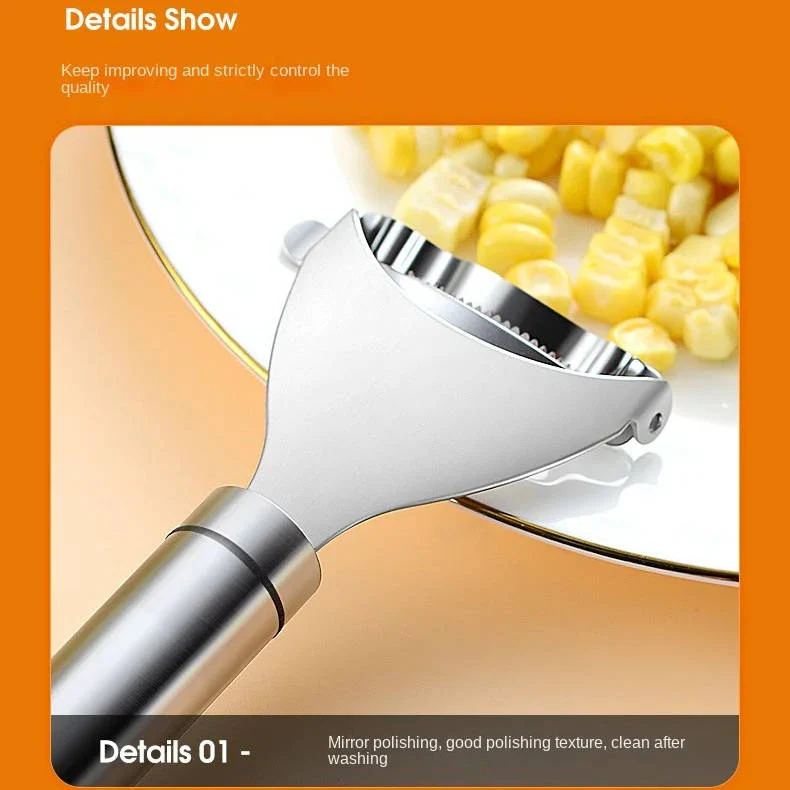 Stainless Steel Corn Peeler with Ergonomic Grip