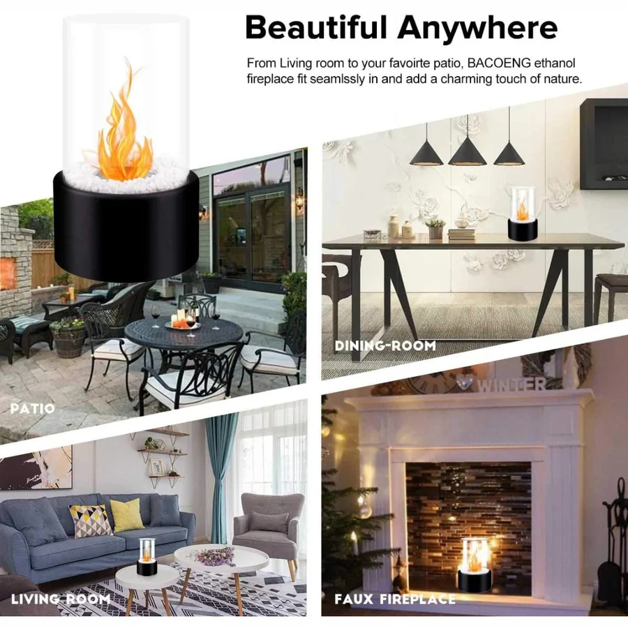 Mini Portable Glass Tabletop Fireplace