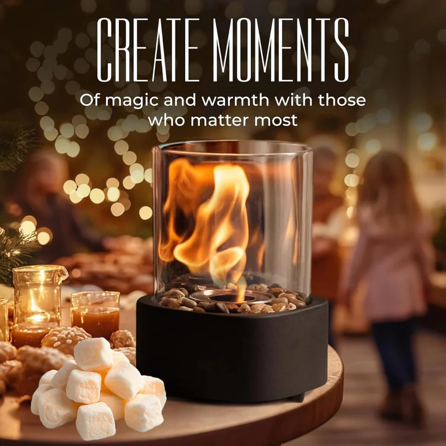Mini Portable Glass Tabletop Fireplace