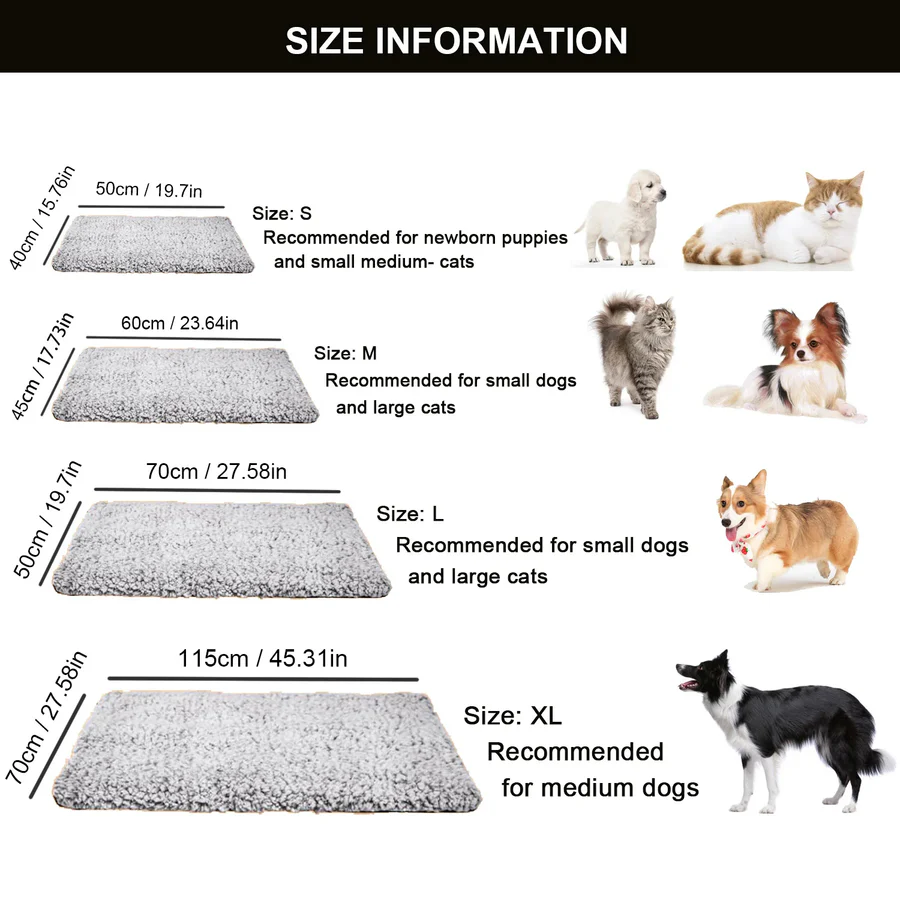 Cat Heating Pad and Dog Warming Pad, Non-Electric & Washable