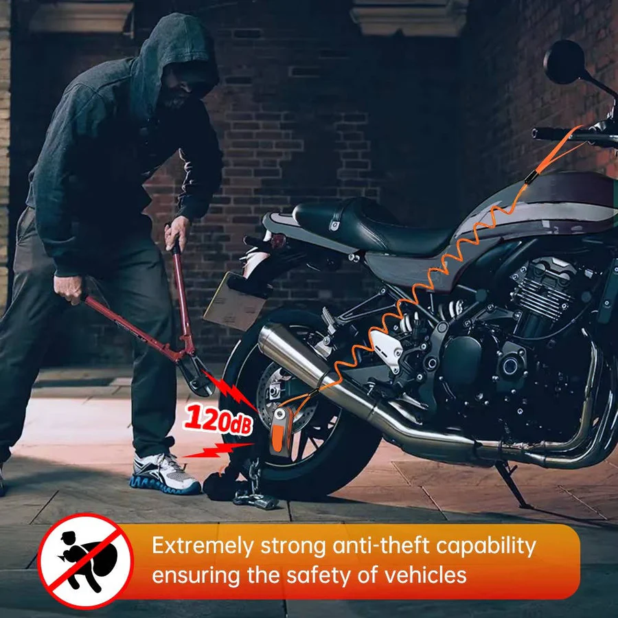 Motorcycle Disc Lock Alarm with 120dB Siren