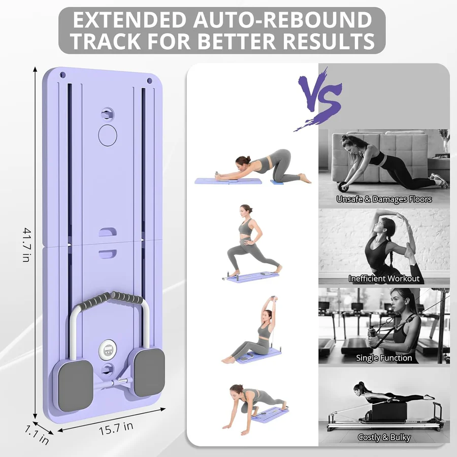 Foldable Pilates Reformer Board for Home & Travel