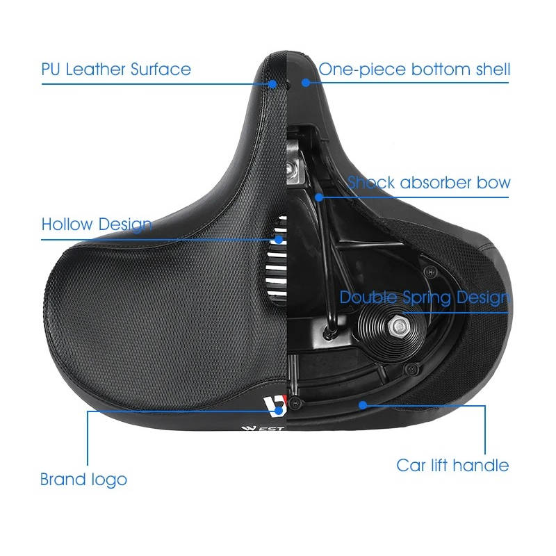 Memory Foam Bike Saddle with Ventilation for Long Rides