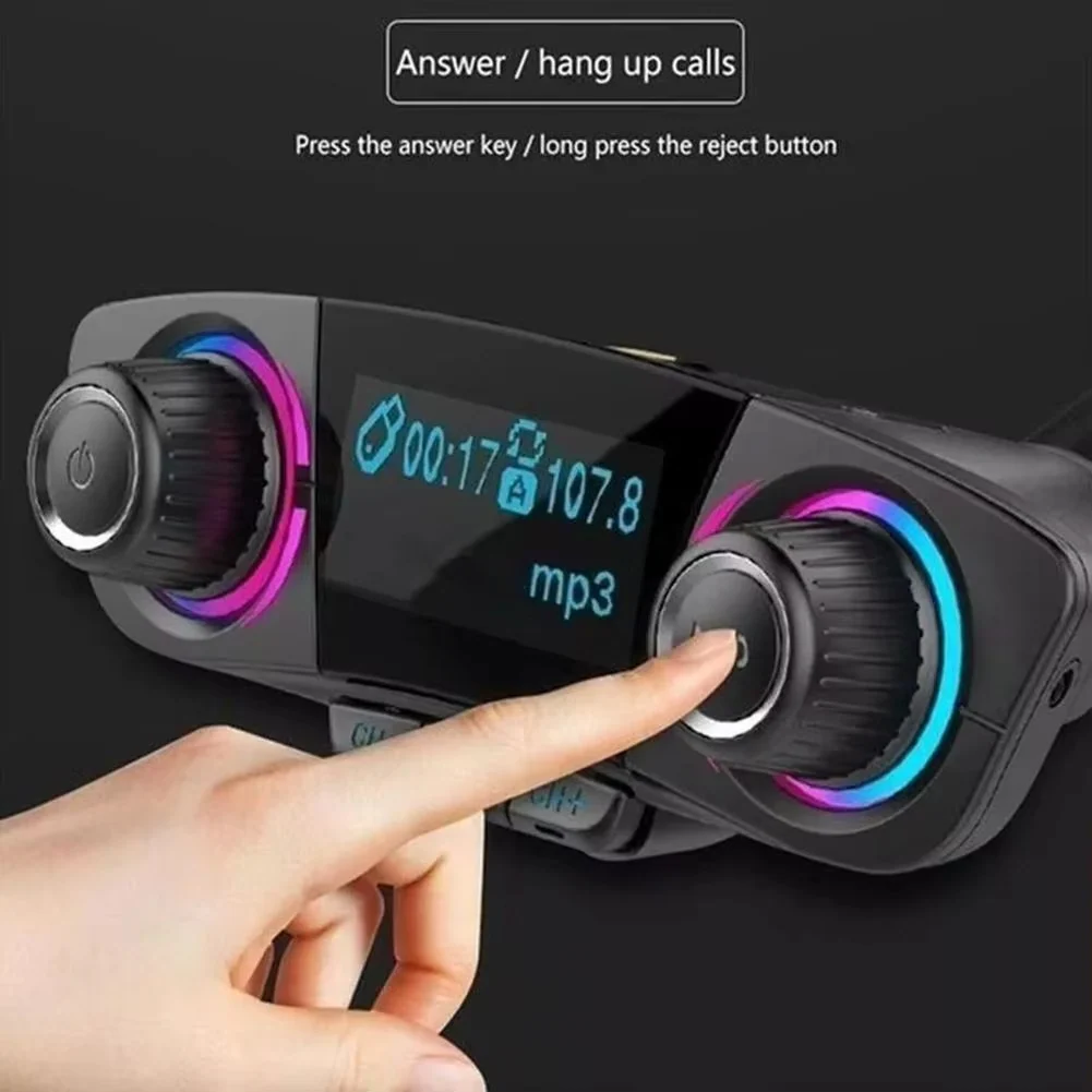 Bluetooth 5.0 Car FM Transmitter with USB Charger