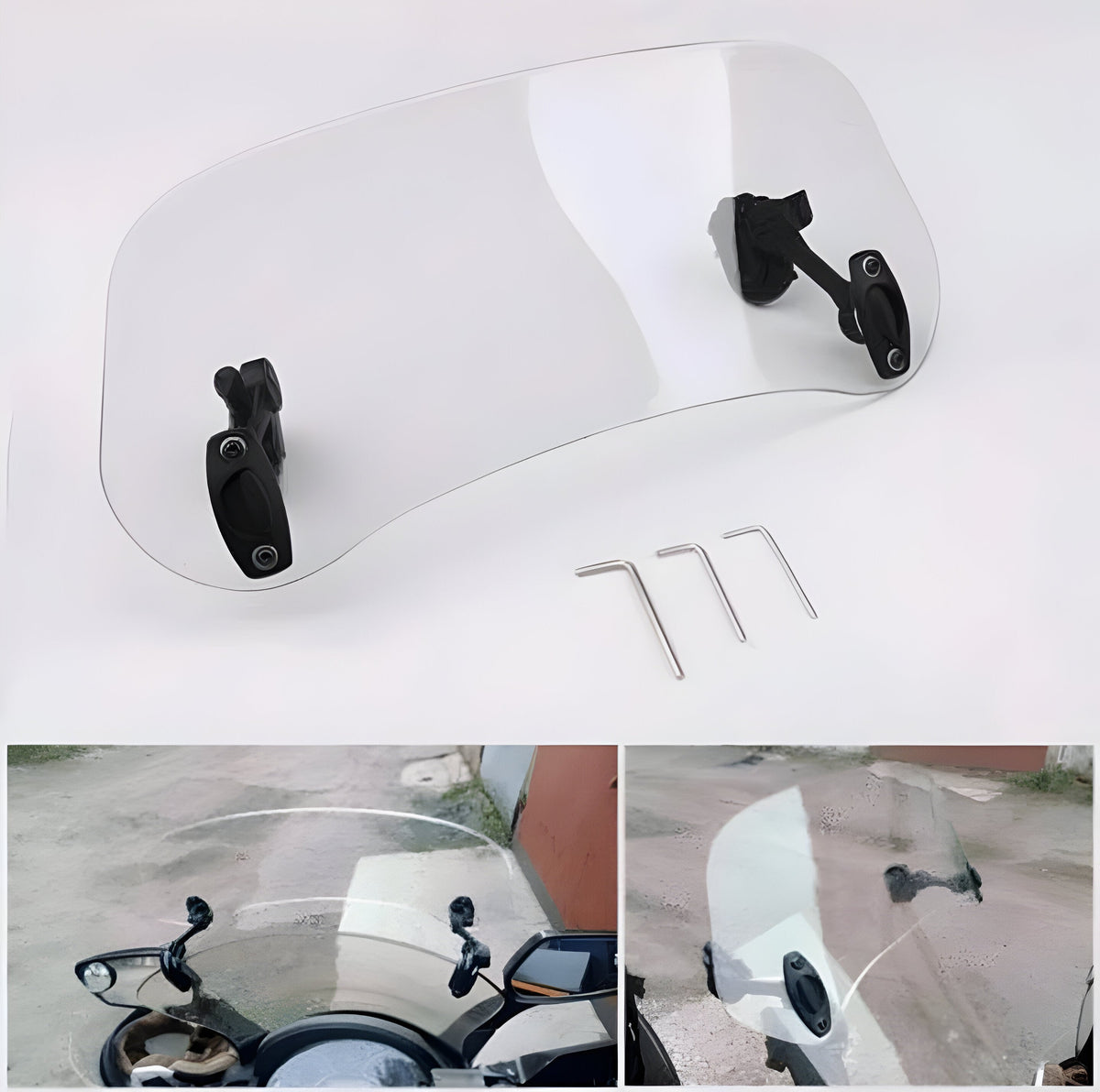 Adjustable Touring Windshield Extension for Motorcycles