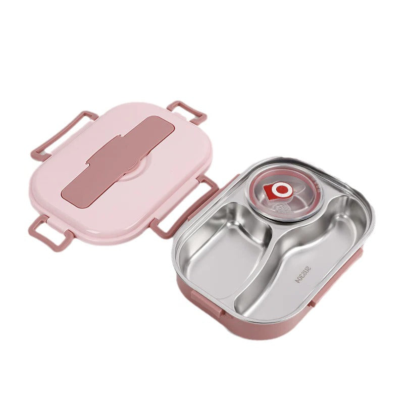 Thermal Lunch Box with 4 Compartments, Stainless Steel