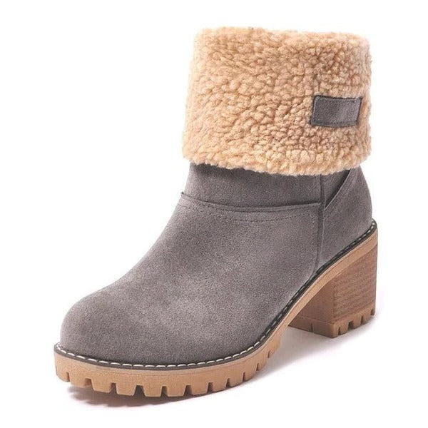 Women's Block Heel Snow Boots, Warm and Stylish Boots