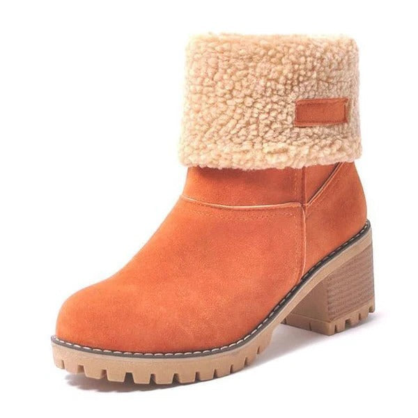 Women's Block Heel Snow Boots, Warm and Stylish Boots