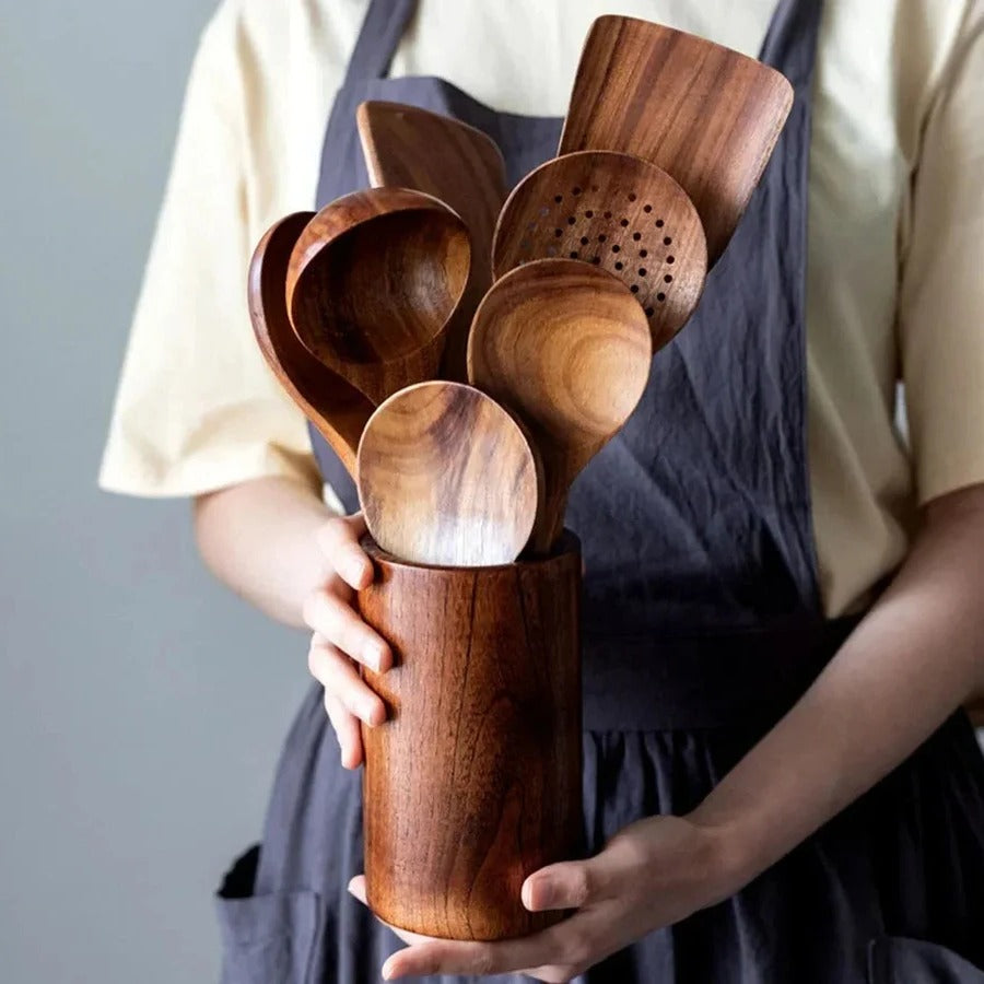 Kitchen Set Made of Natural Teak Wood