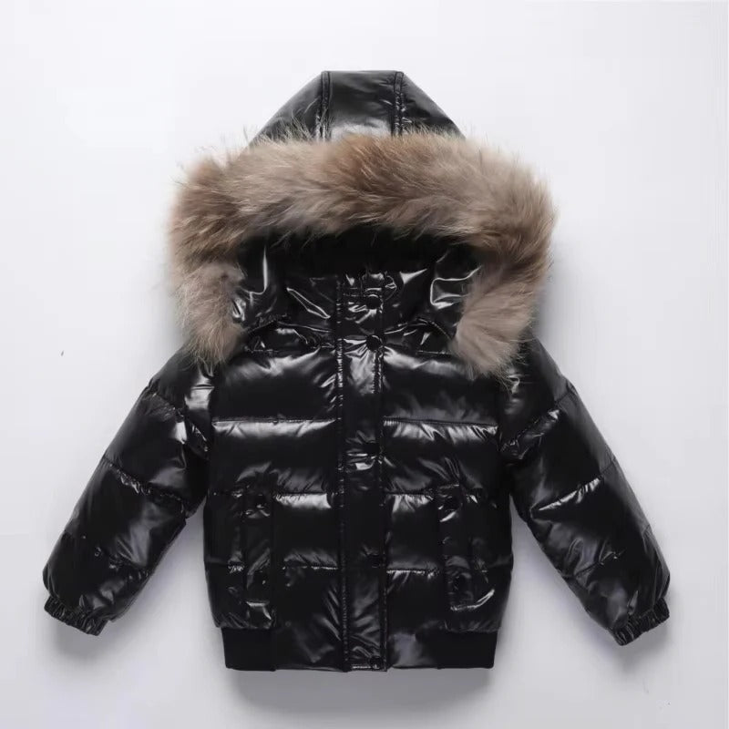 Kids Waterproof Down Parka – Winter Coat with Fur Hood