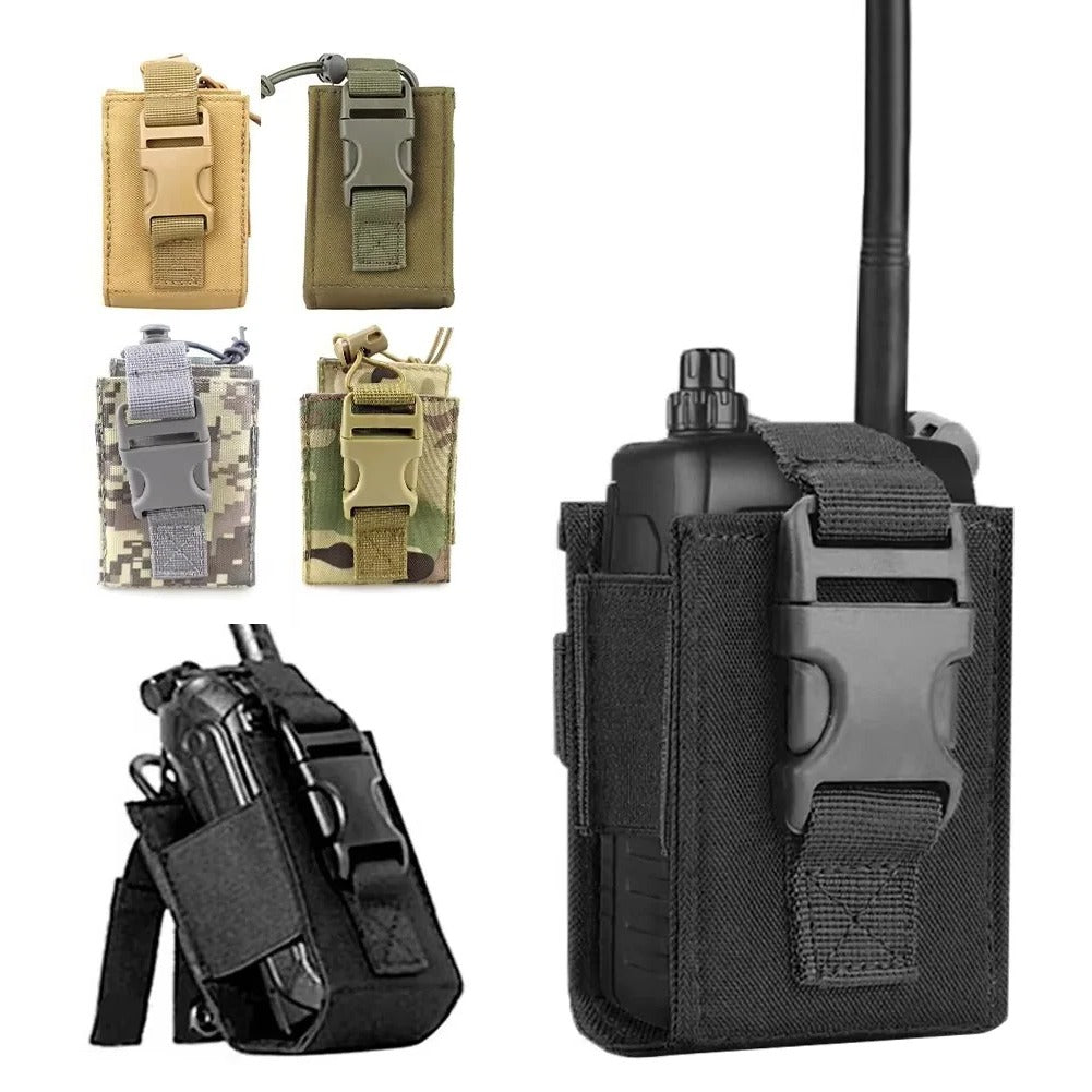 Durable 600D MOLLE Radio Holder Tactical Waist Carry Walkie Talkie Pouch