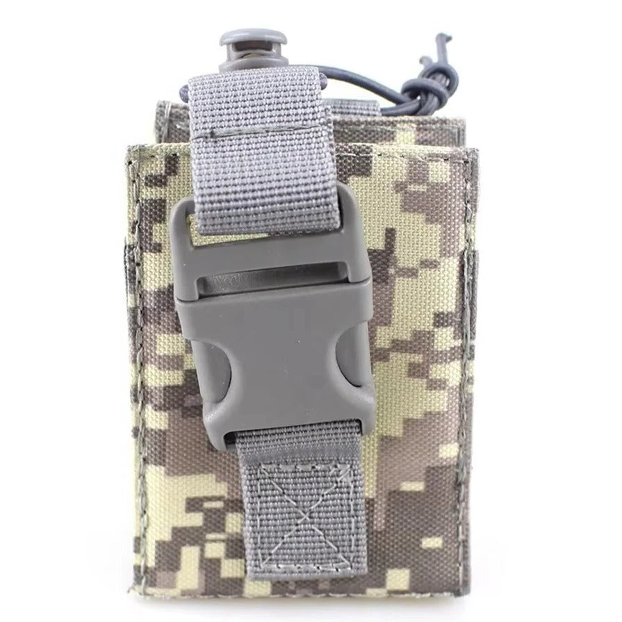 Durable 600D MOLLE Radio Holder Tactical Waist Carry Walkie Talkie Pouch