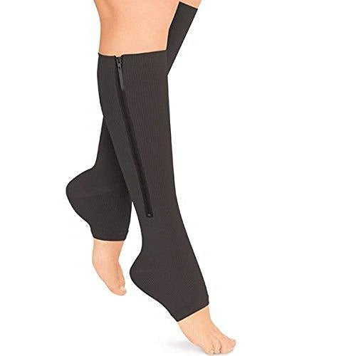 Easy Wear Zipper Compression Socks, 20-30 mmHg Firm Support