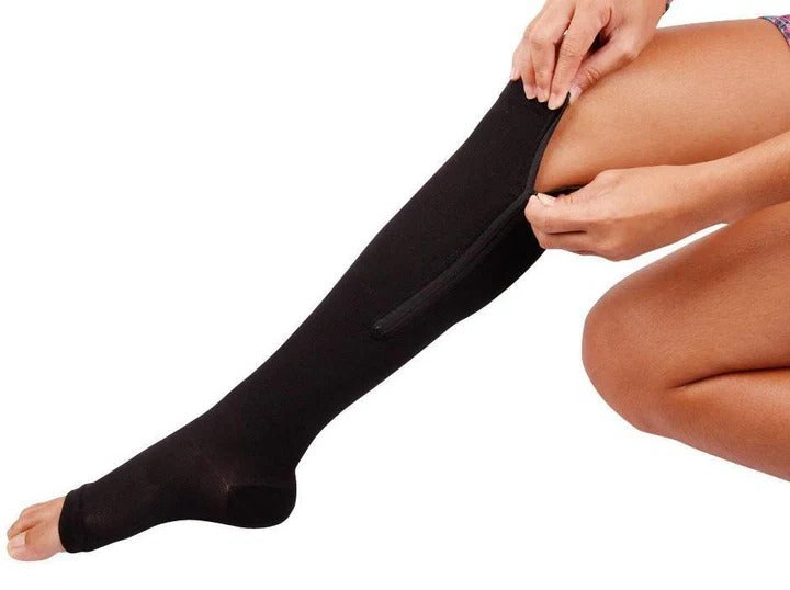 Easy Wear Zipper Compression Socks, 20-30 mmHg Firm Support