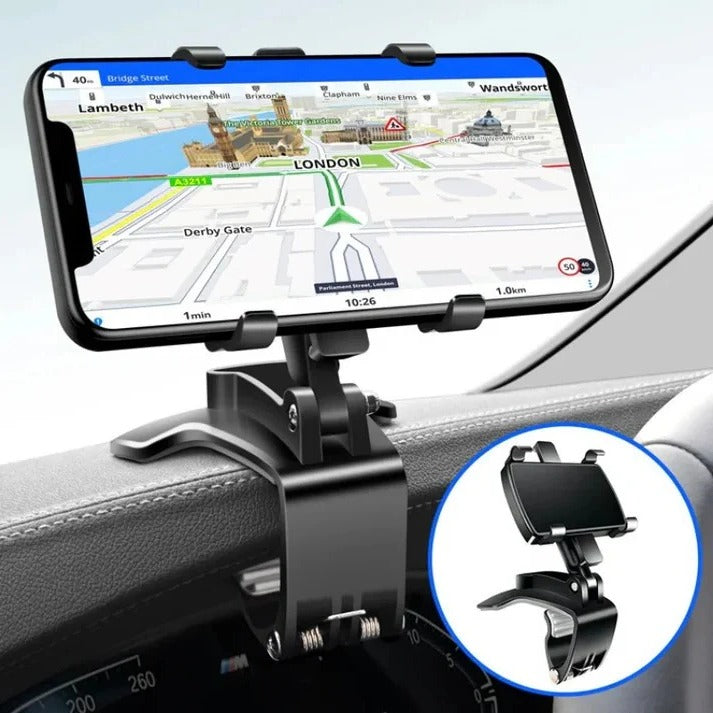 360° Adjustable Car Phone Holder – Hands-Free Mount