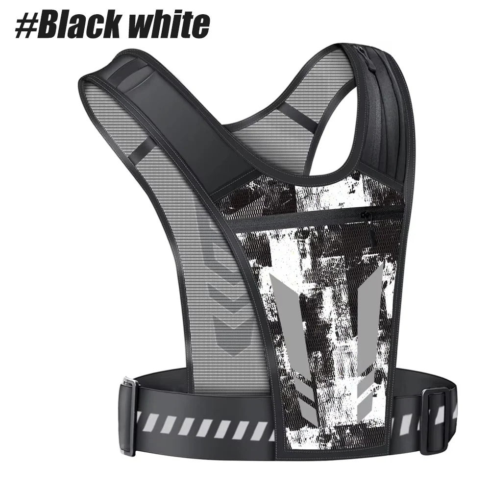 Adjustable Reflective Running Vest with Secure Phone Pocket