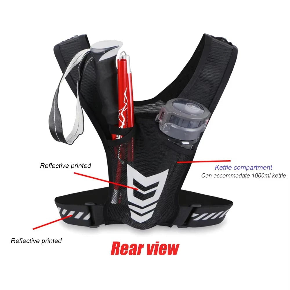 Adjustable Reflective Running Vest with Secure Phone Pocket