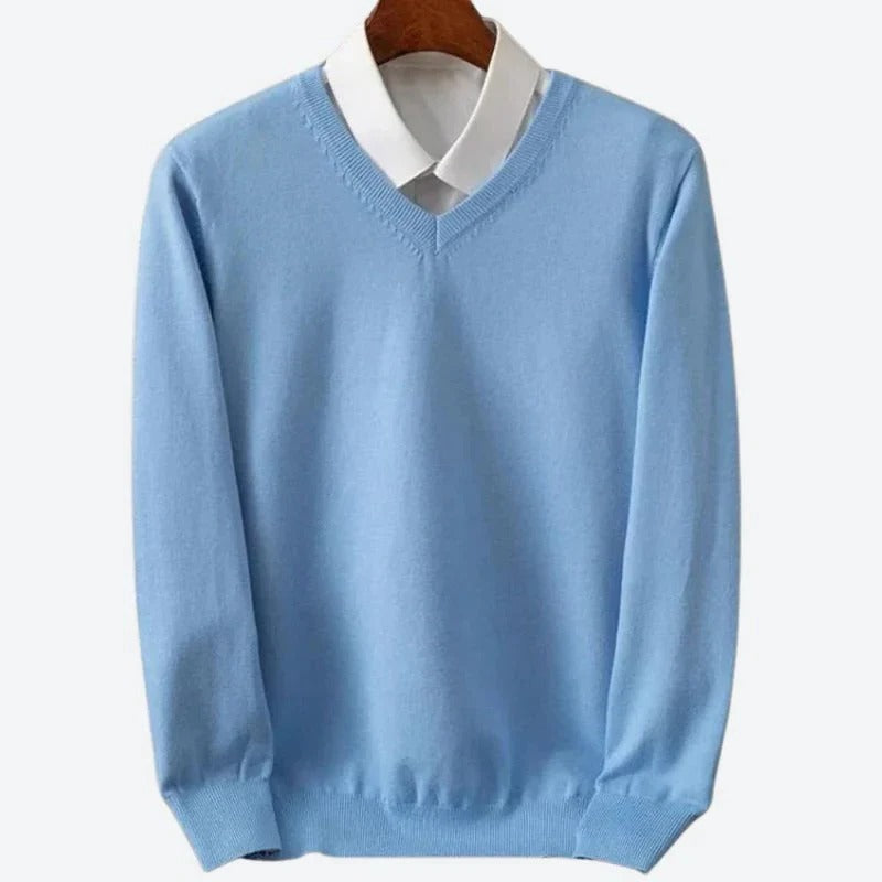 Men's Soft Cashmere Sweater with Crew Neck Pullover