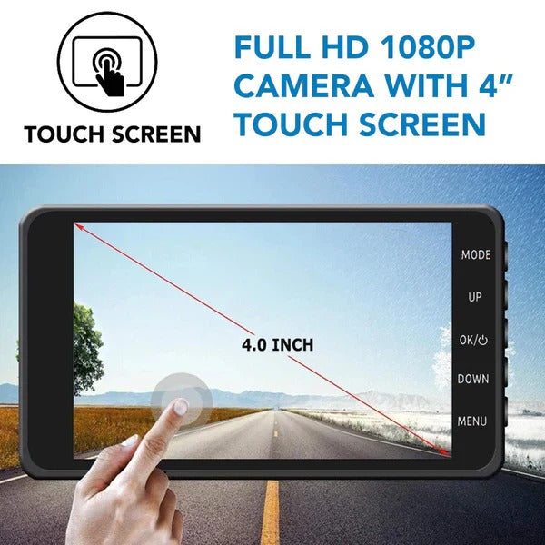Dual Front & Rear Dash Cam with Night Vision 1080p HD