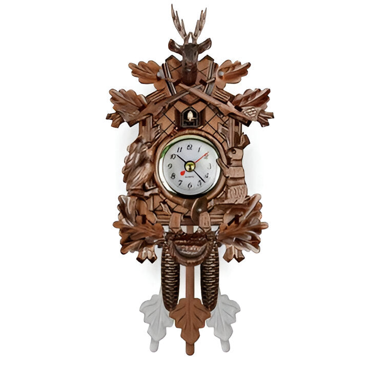 MDF Cuckoo Wall Clock with Carved-Style Details