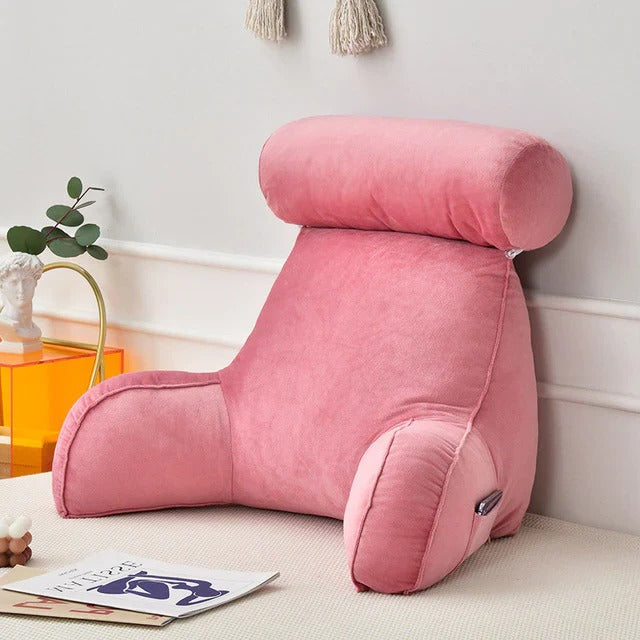 Comfortable Reading Pillow with Armrests for Bed and Sofa