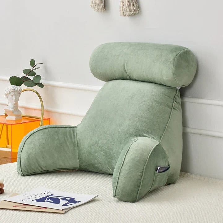 Comfortable Reading Pillow with Armrests for Bed and Sofa