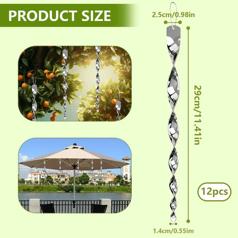 Spiral Reflective Bird Repeller Rod for Outdoor Bird Control