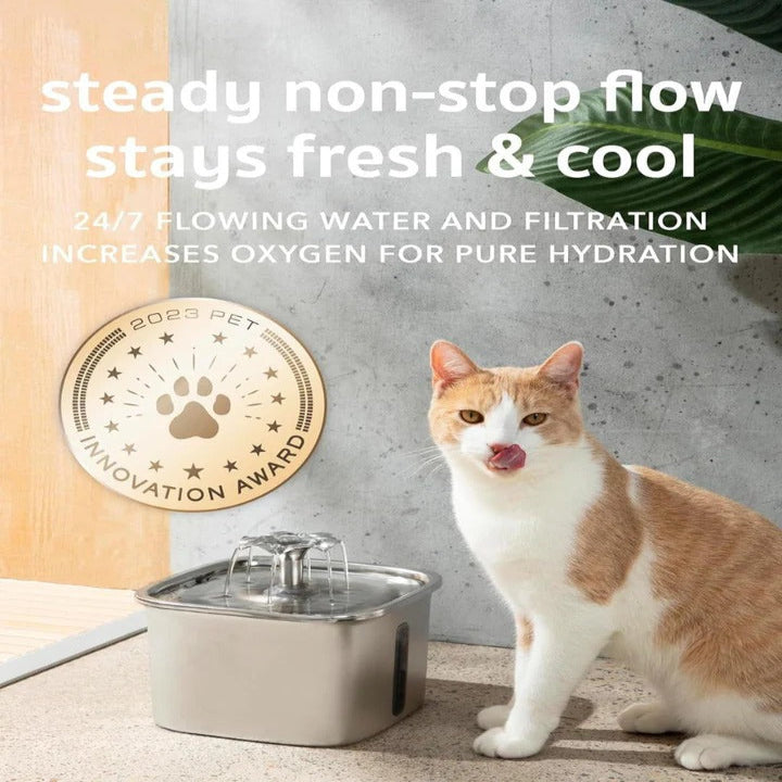 Automatic Stainless Steel Pet Water Fountain for Cats and Dogs