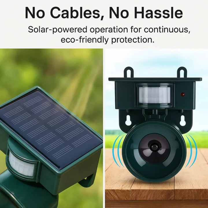 Outdoor Solar-Powered Motion-Activated Bird Deterrent Sound Device