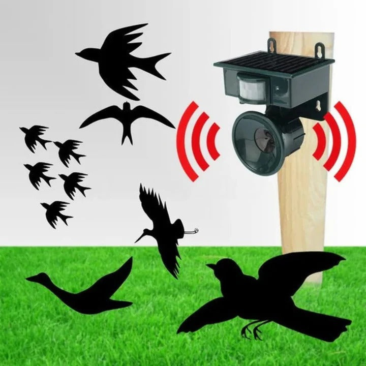 Outdoor Solar-Powered Motion-Activated Bird Deterrent Sound Device