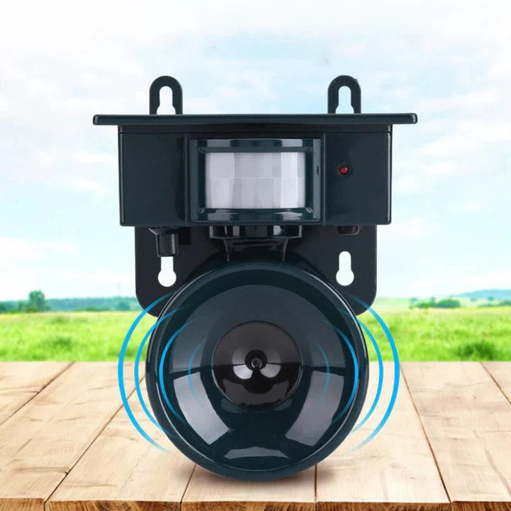 Outdoor Solar-Powered Motion-Activated Bird Deterrent Sound Device