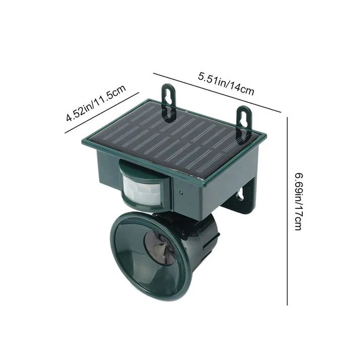 Outdoor Solar-Powered Motion-Activated Bird Deterrent Sound Device
