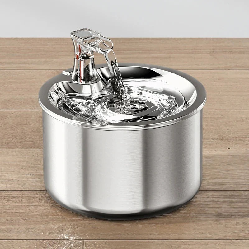 Stainless Steel Cat Water Fountain with Filter and Sensor