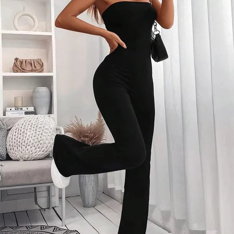 Casual Summer Jumpsuit-Style Pants for Women with Adjustable Waist, Slim Fit