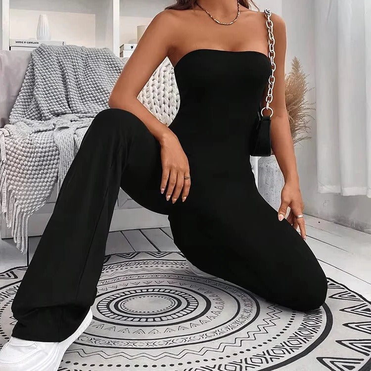 Casual Summer Jumpsuit-Style Pants for Women with Adjustable Waist, Slim Fit