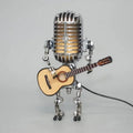 Metal Robot Desk Lamp, Guitar and Microphone Design