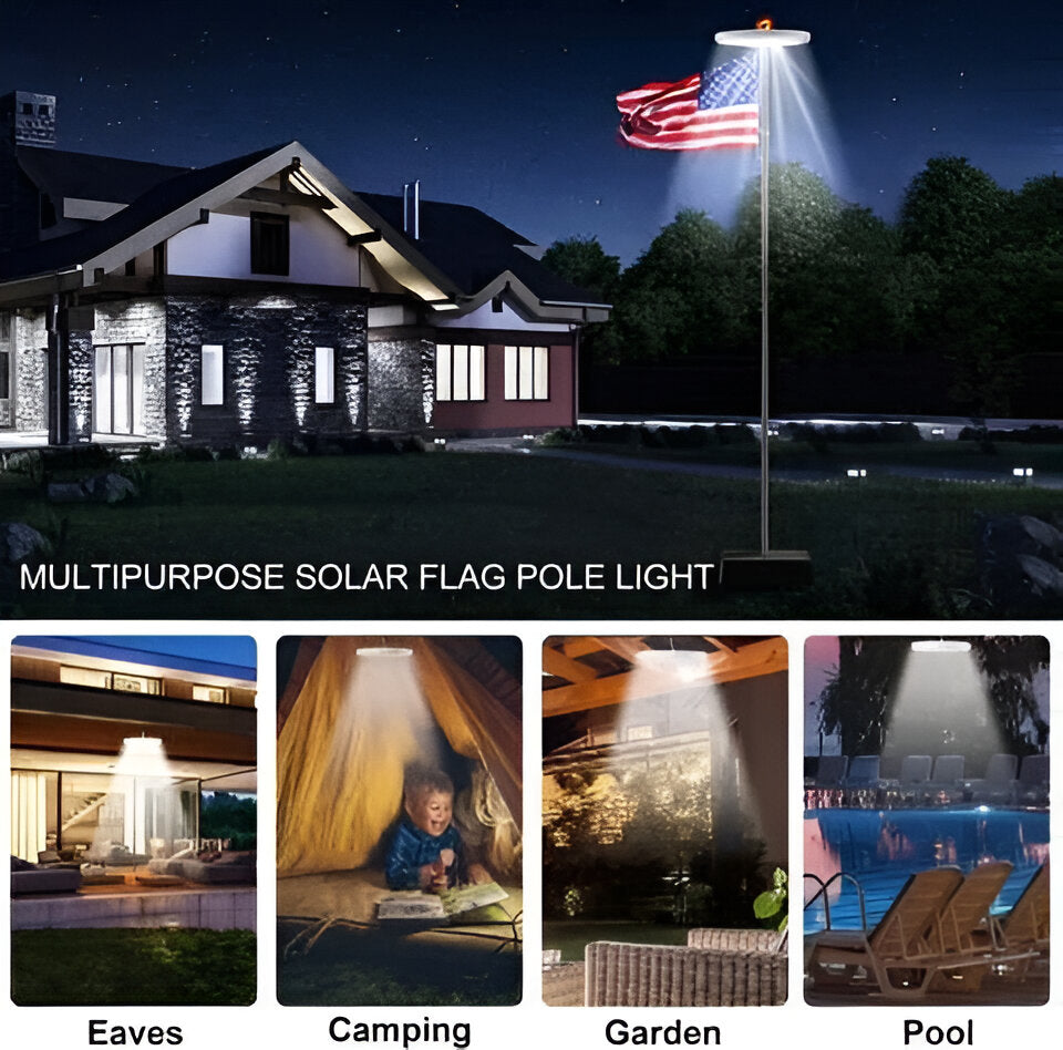 Solar LED Flagpole Light for Continuous Nighttime Visibility