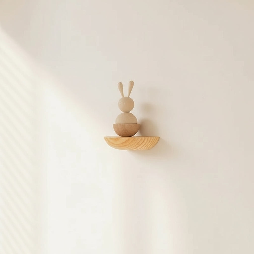 Half-Round Wooden Floating Wall Shelf