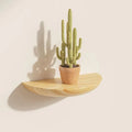 Half-Round Wooden Floating Wall Shelf
