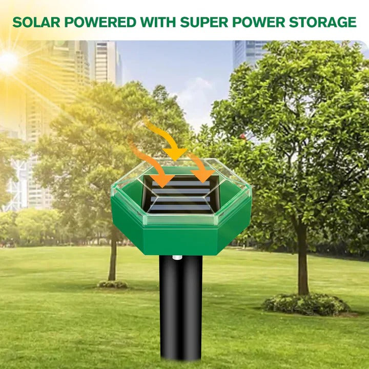 Solar Powered Ultrasonic Mole Deterrent Device, Set of 4