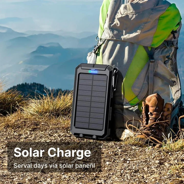 Portable Solar Power Bank With Dual USB Outputs